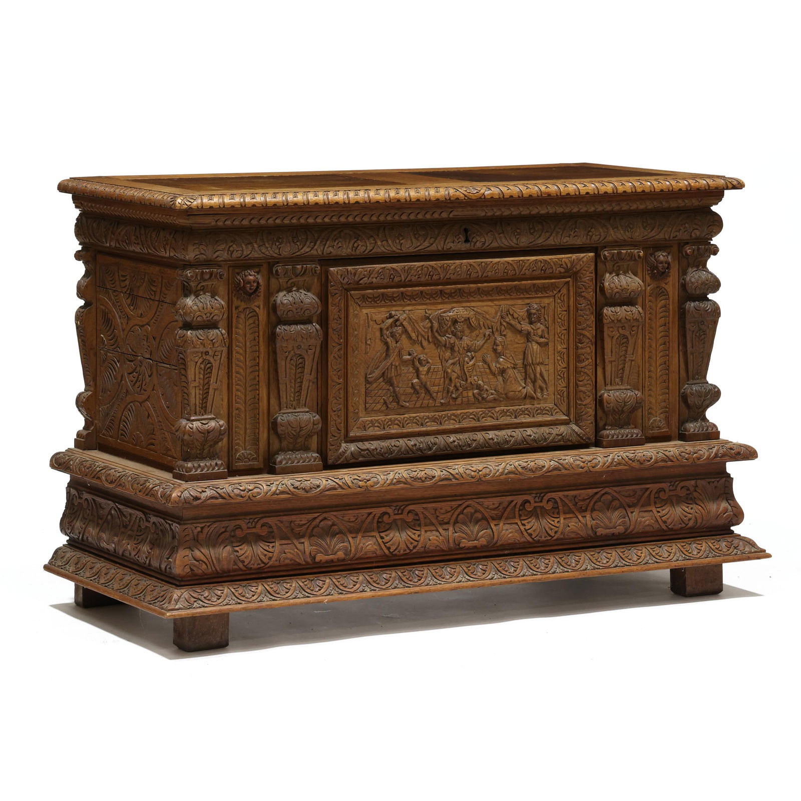 French Renaissance Revival Carved Oak Cabinet (1 of 10)