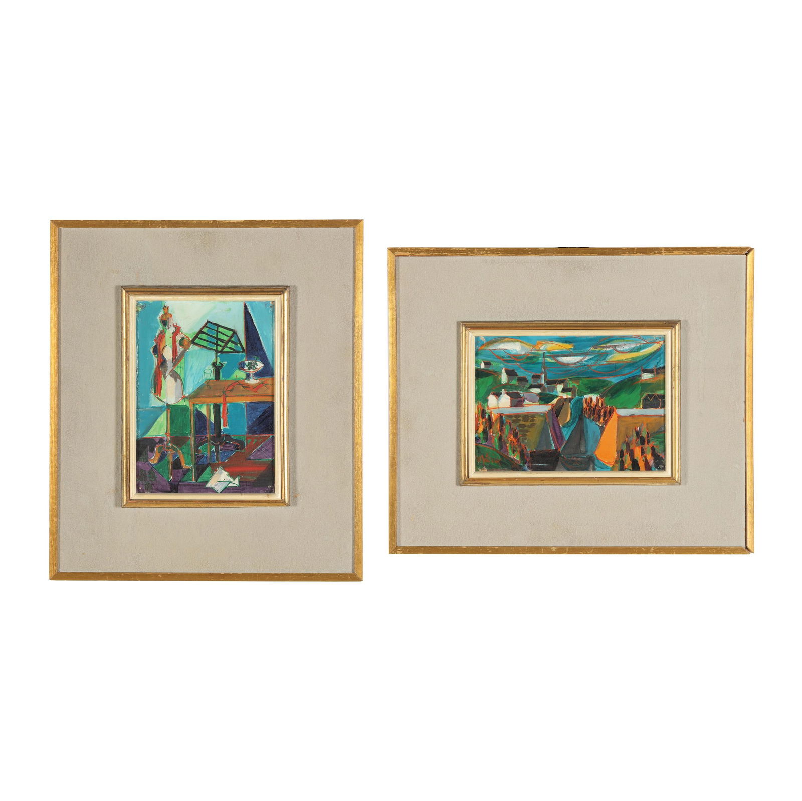 Michel Patrix (French, 1917-1973), Two Framed Paintings (1 of 10)