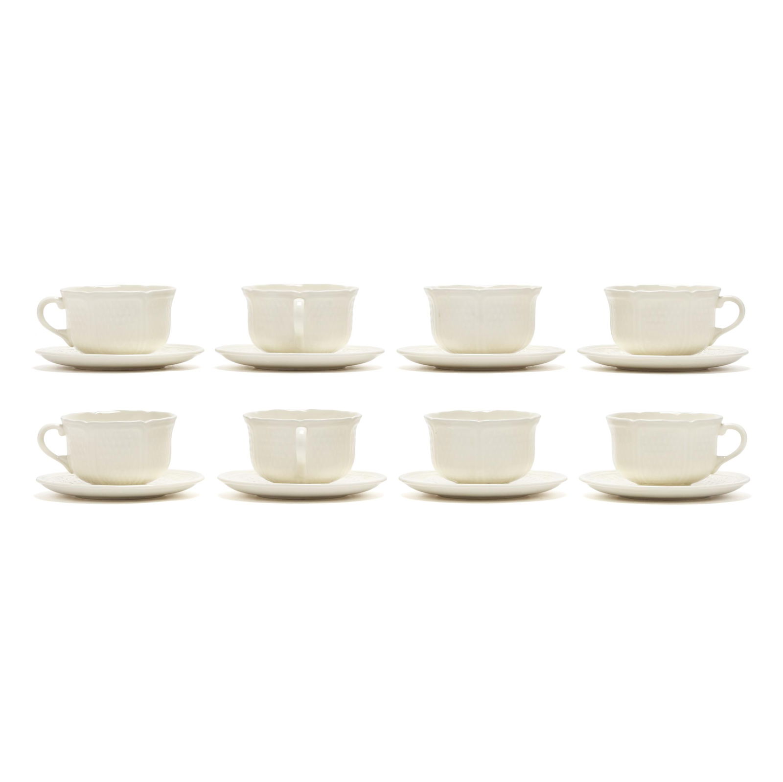 A Set of Gein Pont aux Choux Cream Faience Cups and Saucers (1 of 3)