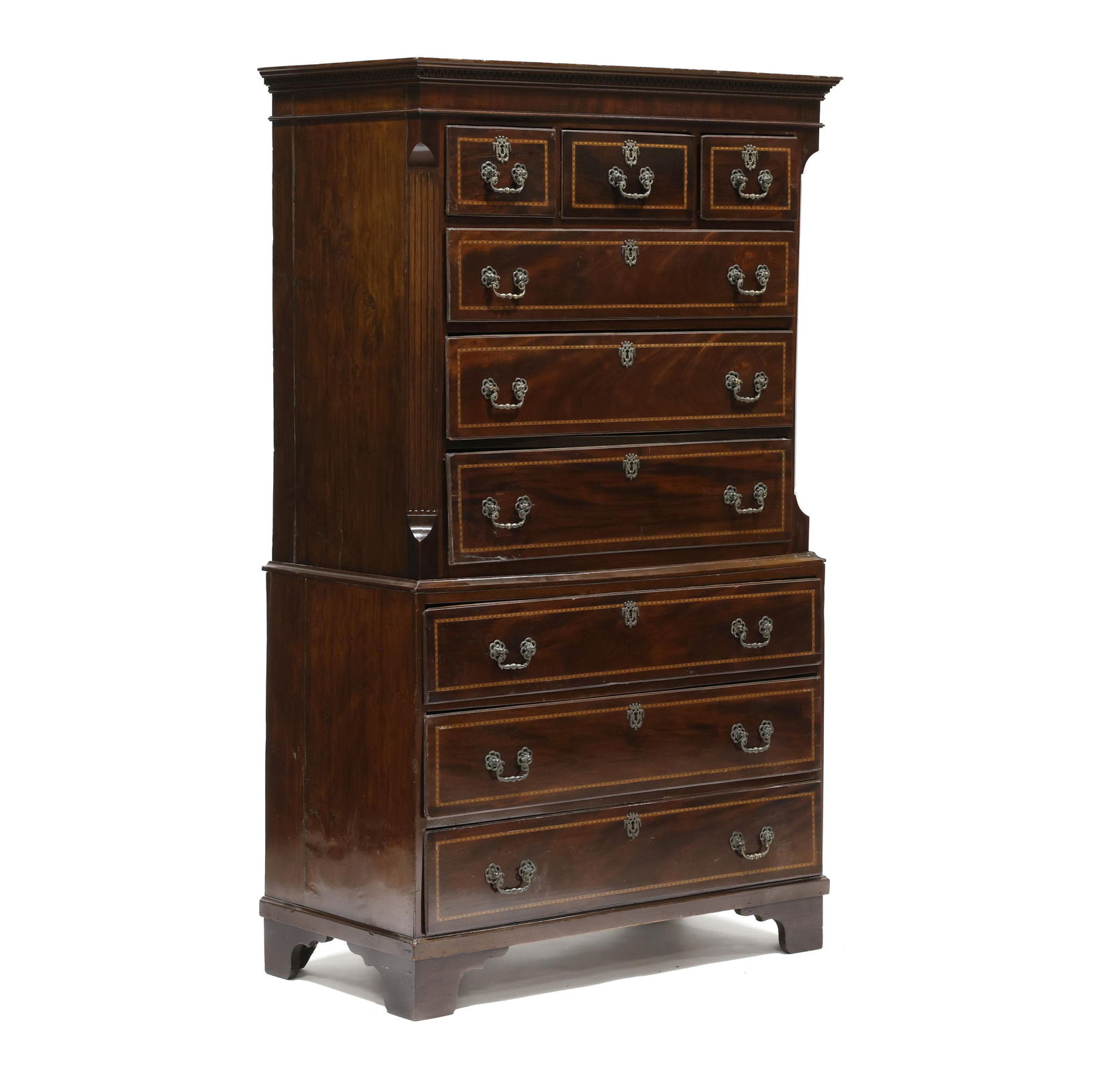 George III Inlaid Mahogany Chest on Chest (1 of 12)