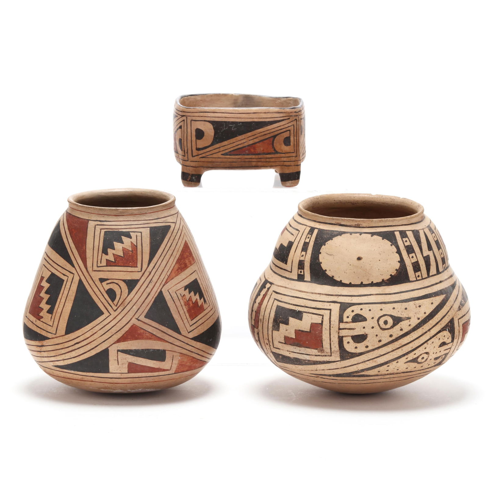 Three Pueblo Polychrome Pottery Vessels, attributed Casas Grandes Ramos (1 of 6)