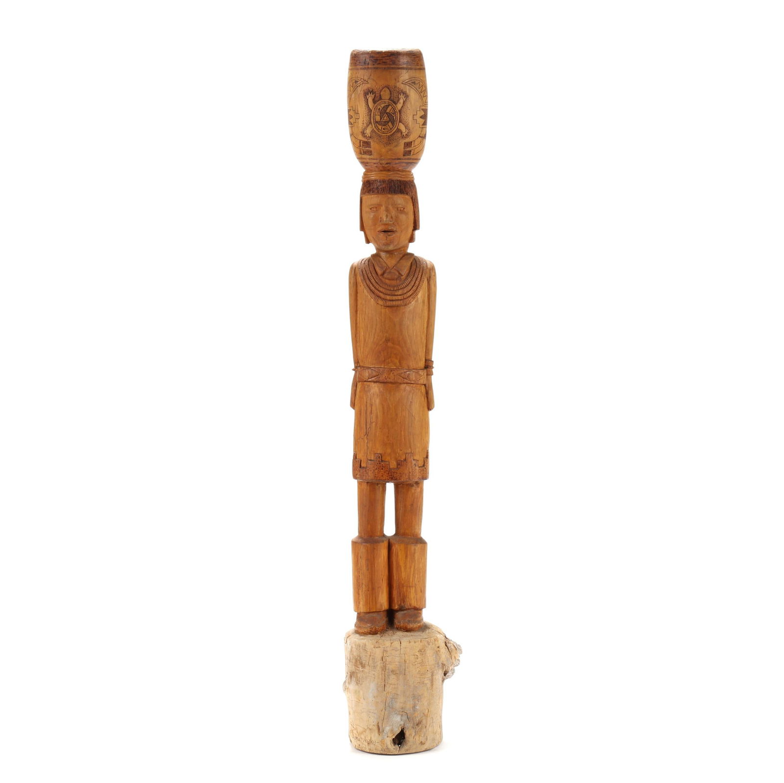 Pete Sumatzkuku (Hopi Pueblo, b. 1957), Carved Totemic Figural Vessel (1 of 10)