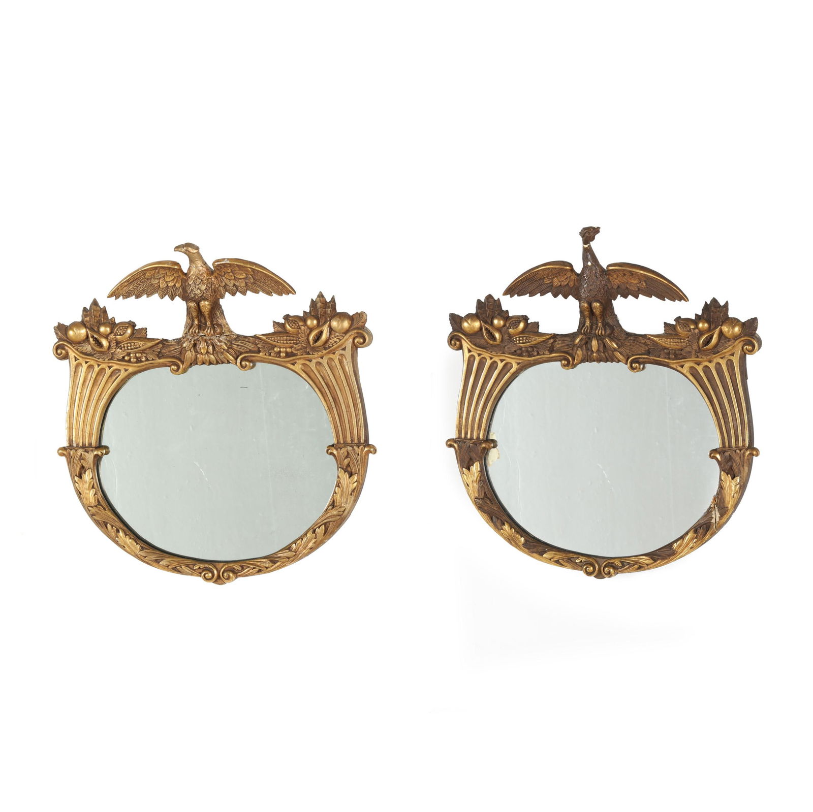 Vintage Pair of Federal Style Carved and Gilt Mirrors (1 of 14)