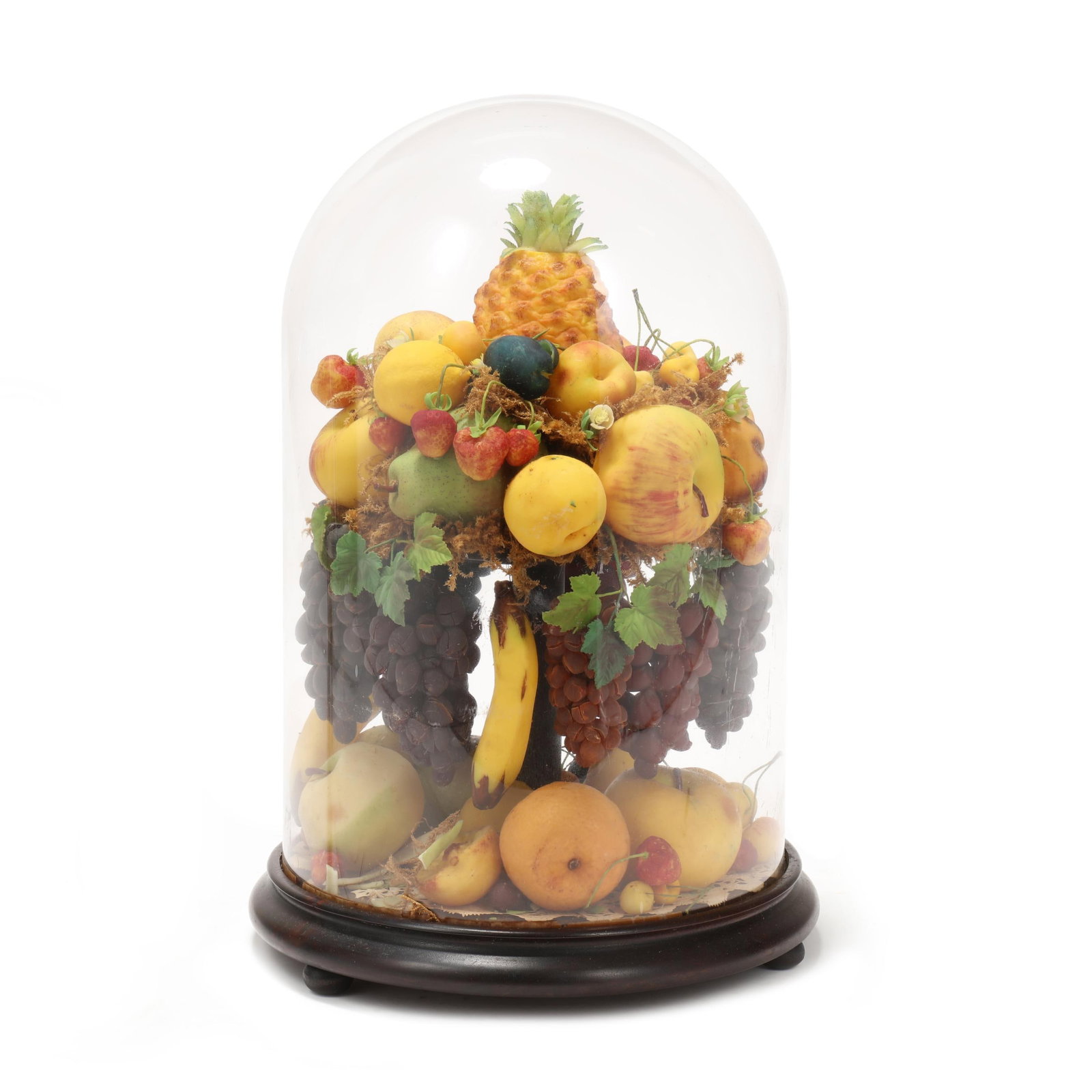 Victorian Wax Fruit Arrangement Under Cloche (1 of 5)
