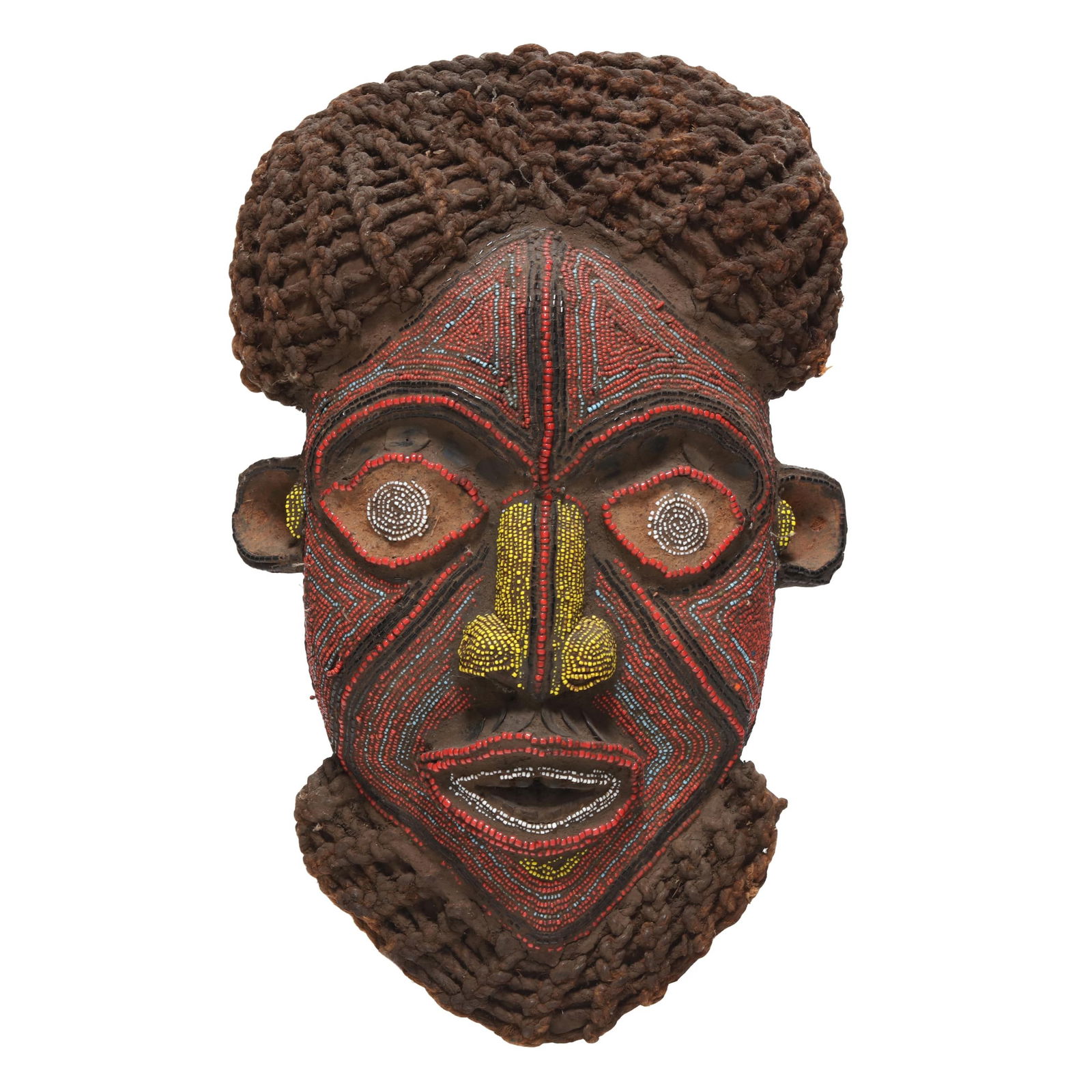 A Beaded Bamileke N'Kang Mask (1 of 4)