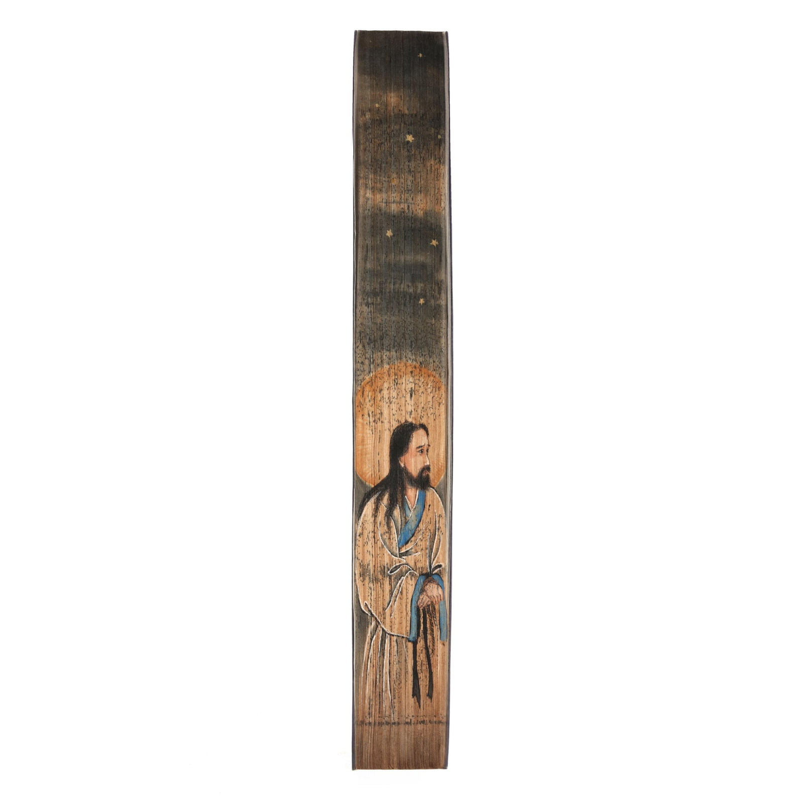 Attributed Lu Hongnian (1914-1989), Rare Chinese Christian Fore-Edge Painting, With Brocade Case (1 of 11)