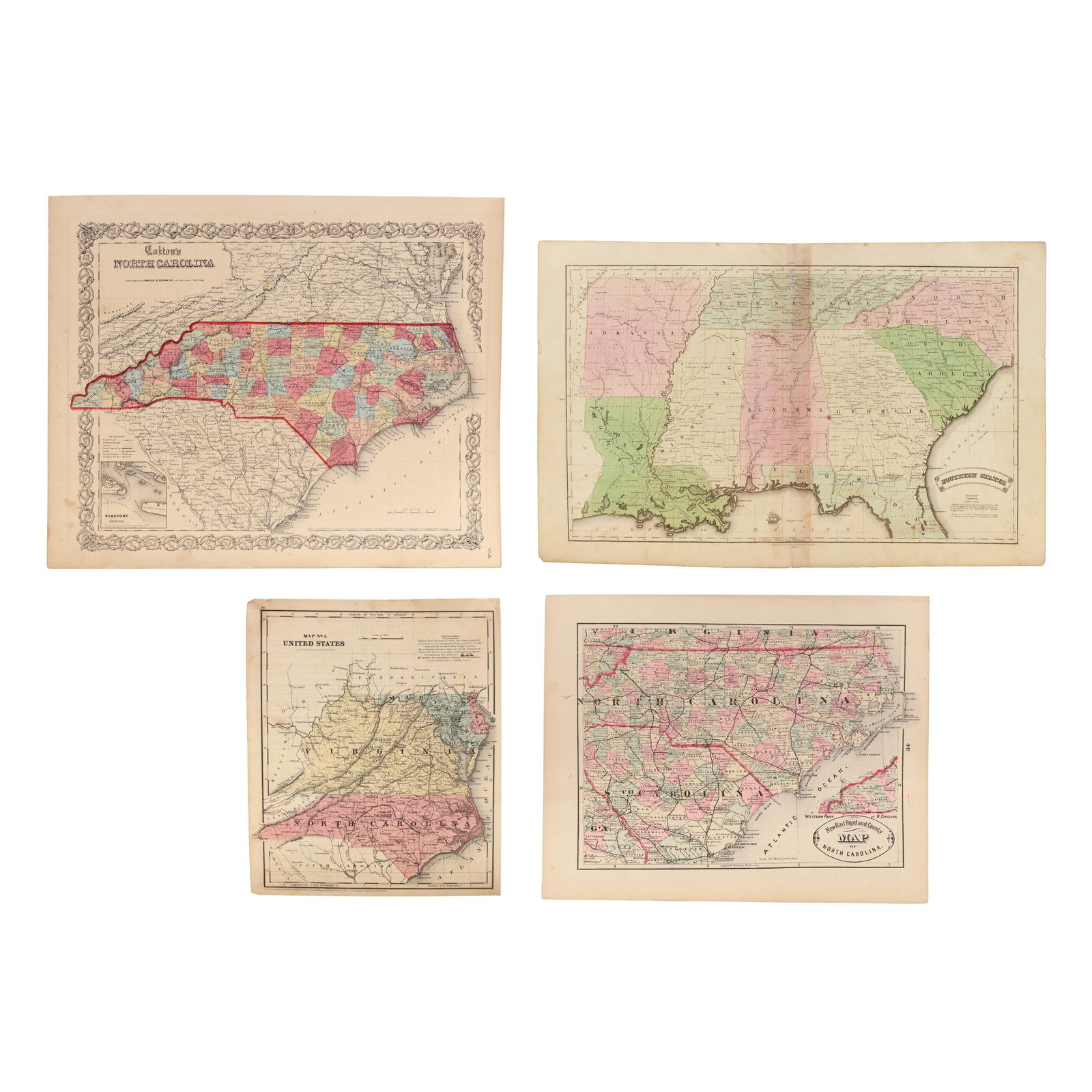 Four 19th-Century Maps of the American South (1 of 16)