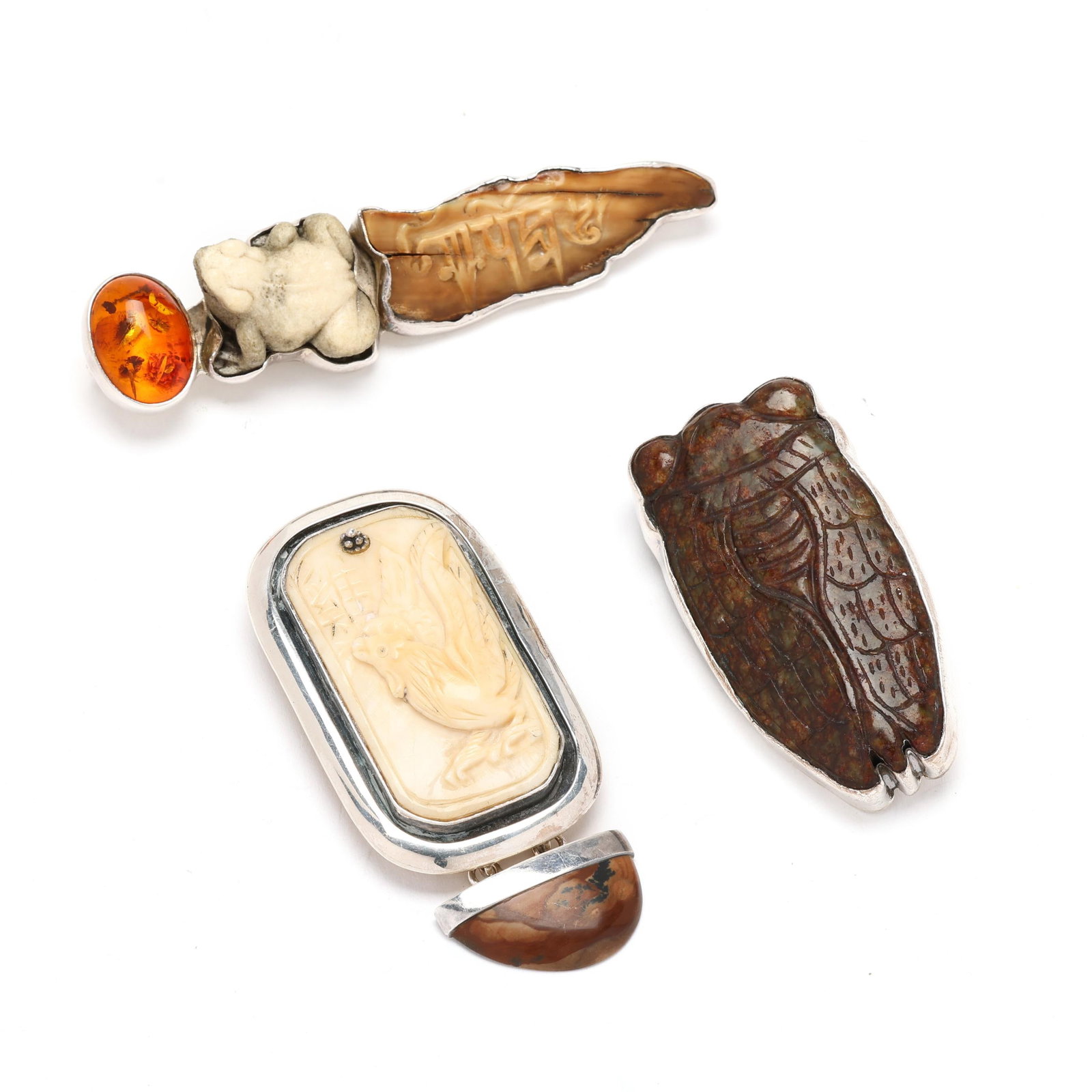 Three Silver and Gem-Set Brooch / Pendants, Amy Kahn Russel (1 of 13)