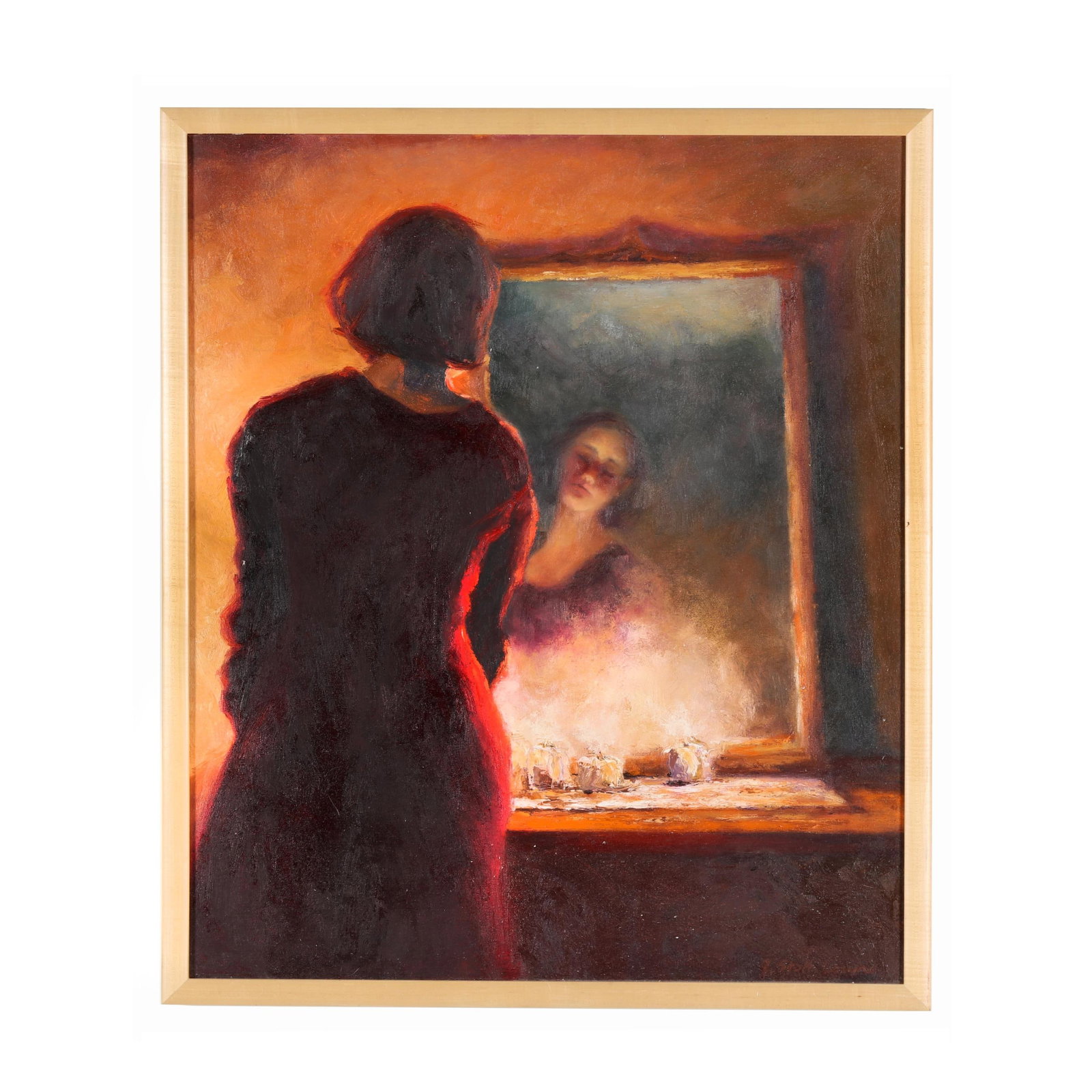 Gayle Stott Lowry (NC), They Have Been There From the Start: Gayle Stott Lowry (NC), They Have Been There From the Start oil on canvas, 1998, signed and inscribed to verso, presented within a simple maple frame. Stretcher size 36 x 30 in.; Frame dimensions