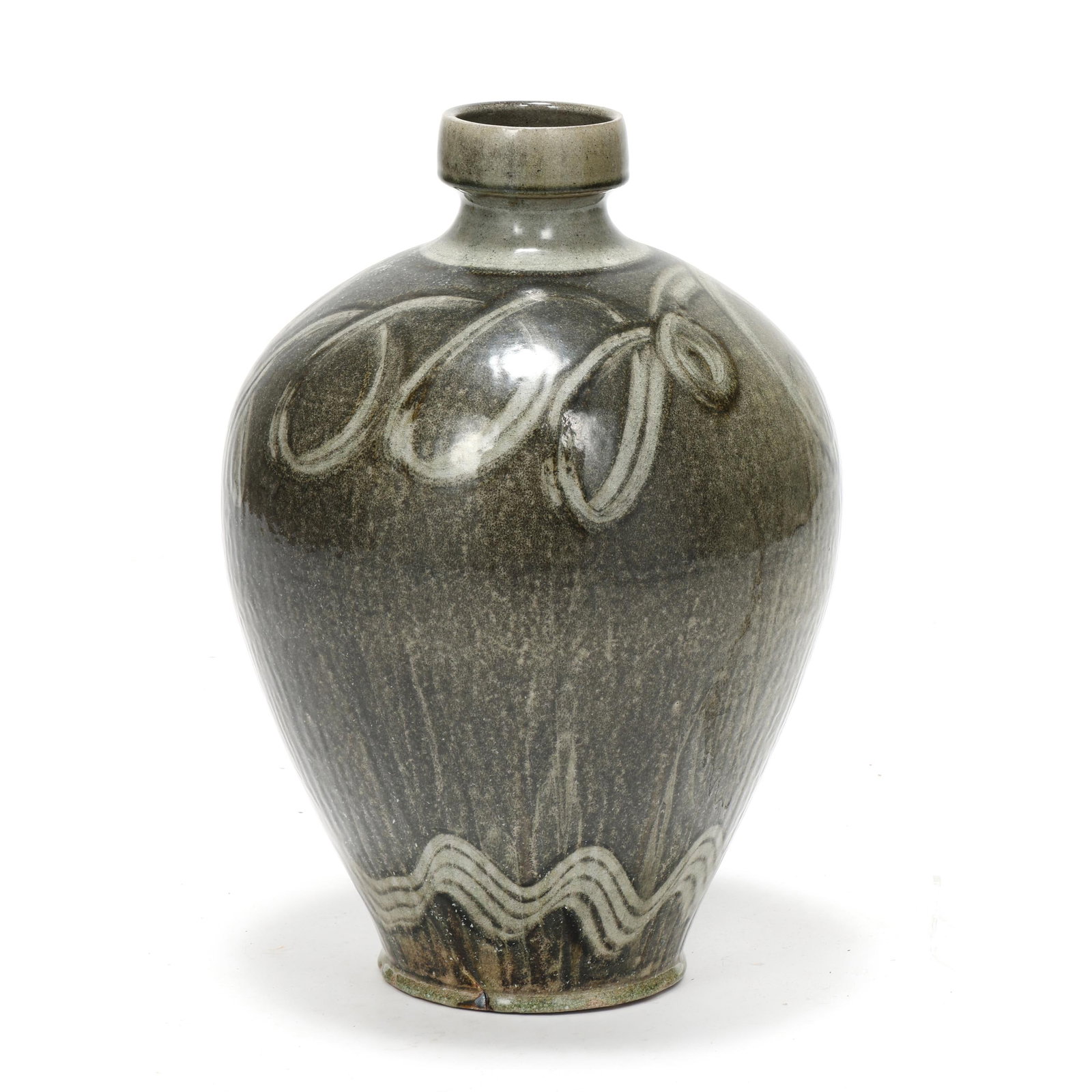 Mark Hewitt (NC, b. 1955), Modernist Ovoid Stoneware Vase (1 of 10)