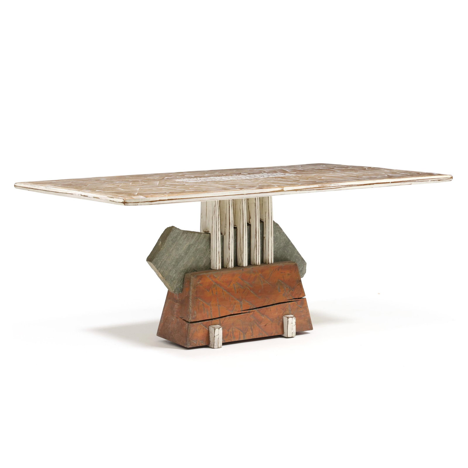 Randy Shull (NC, b. 1962), American Craft Walnut and Stone Dining Table (1 of 5)
