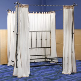 Edward Stockman (American, b. 1933), Custom Wrought Iron King Size Bed
