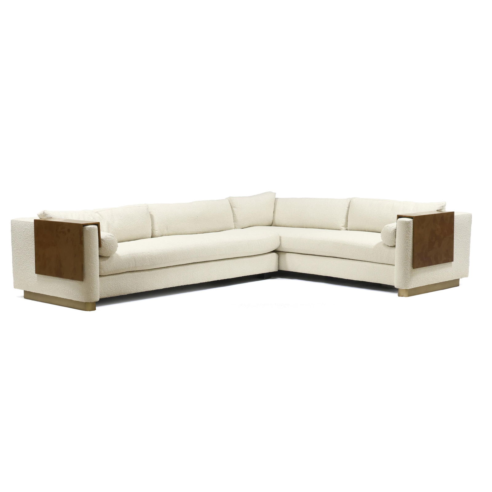Antonia Caicedo (Columbian/American, b. 1977), Cannes Sectional Sofa: Antonia Caicedo (Columbian/American, b. 1977), Cannes Sectional Sofafrom the 2025 fall season collection, produced by EJ Victor, two part form, white boucle upholstery, two single seat cushions with f