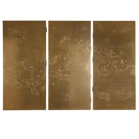 Antonia Caicedo (Columbian/American, b. 1977), Set of Three Bronzed Floral Wall Panels