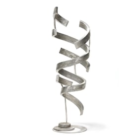 Large Contemporary Steel Spiral Sculpture, Signed