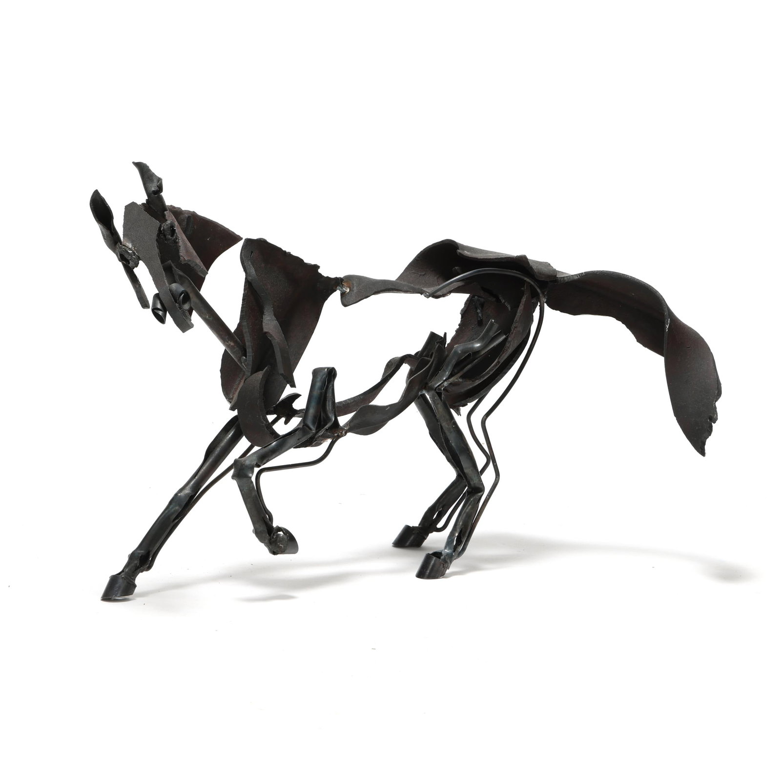 Joseph Fichter (American. 20th-21st century), Abstract Horse Sculpture: Joseph Fichter (American. 20th-21st century), Abstract Horse SculpturePutney, Vermont, welded and fabricated steel, with stamped signature beneath the head. 26 x 32 x 18 in. Joseph Fichter is a profes
