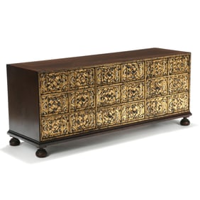 John Widdicomb,  Mediterranean Treasure Chest  Diminutive Credenza