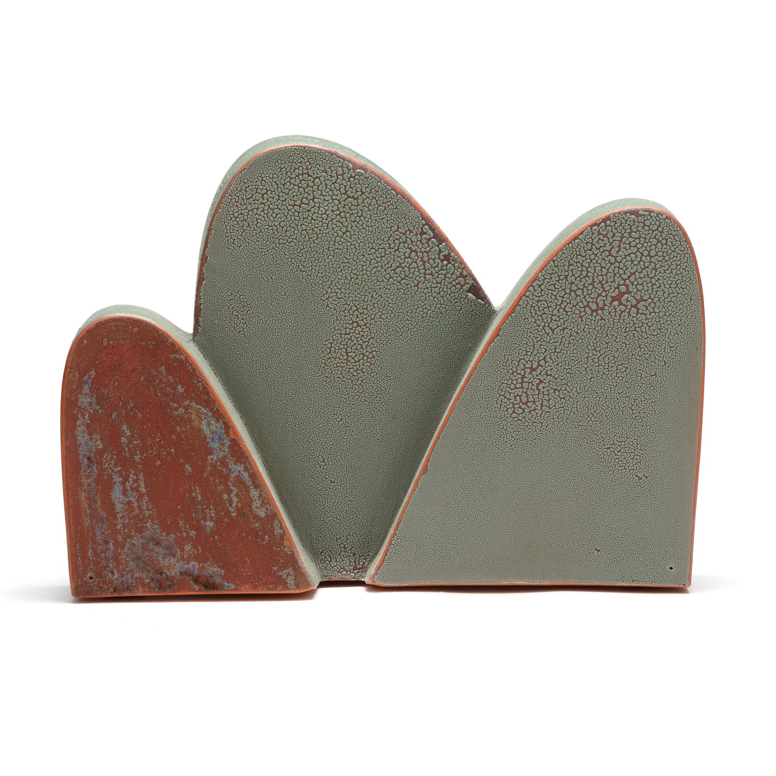 Lynn Duryea (American, 20th century), Mound #8: Lynn Duryea (American, 20th century), Mound #8slab constructed terracotta, glazed and low-fired in oxidation, signed and titled to underside. 10 7/8 x 14 3/4 x 4 3/4 in. Professor Emerita of Art at Ap