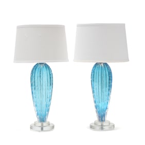Pair of Murano Glass Table Lamps