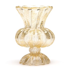 attributed Ercole Barovier, Gold Flecked Glass Vase