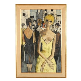 Charles Levier (French-American, 1920-2003),  La Blonde a la Robe Jaune