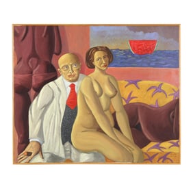 Miguel Antonio Bonilla (Salvadoran, b.1954), Figures and Watermelon