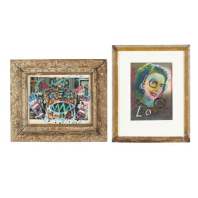 Leobardo Huerta (Mexican, b. 1972), Two Intervened Antique Photographs