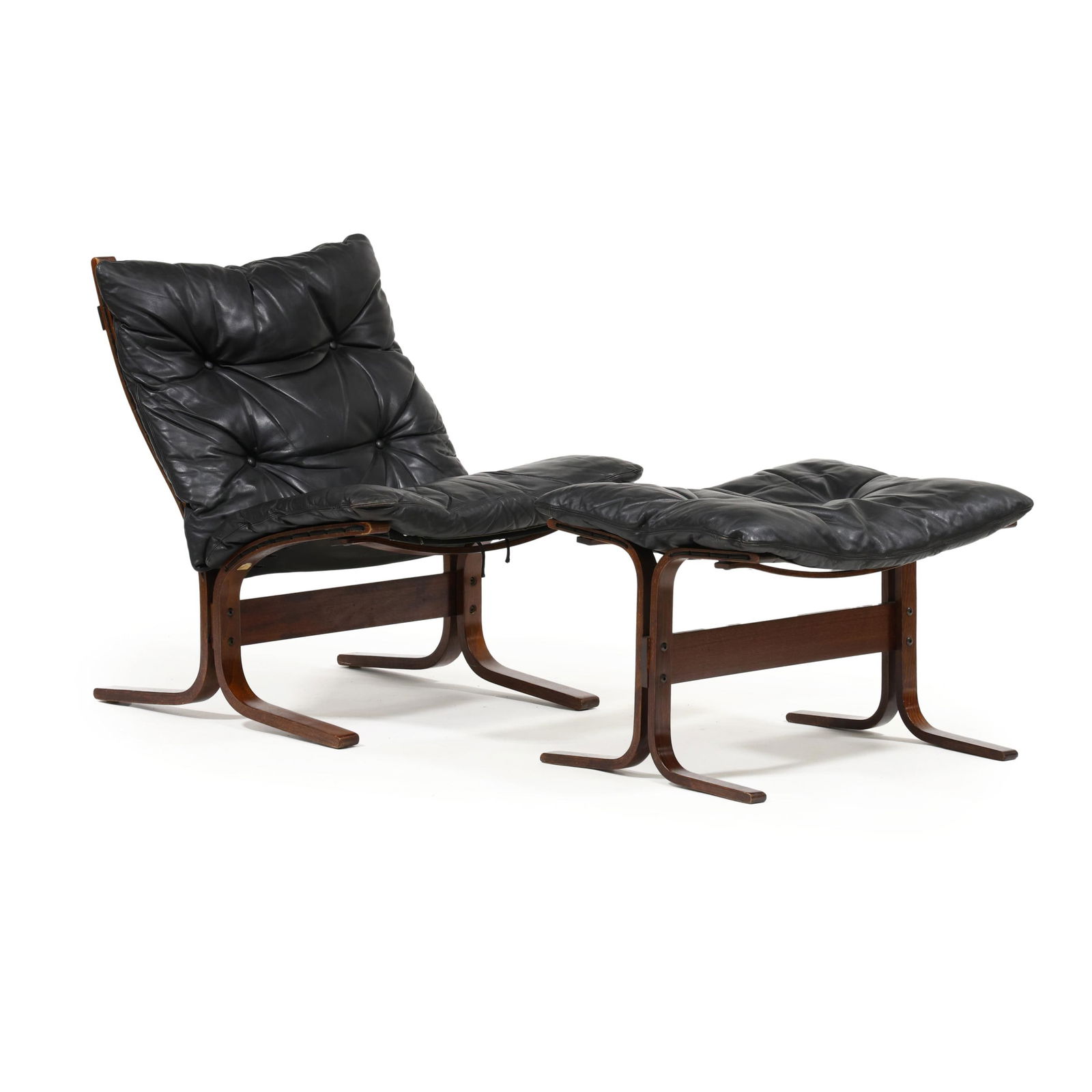 Ingmar Relling (Norway, 1920-2002), Leather and Rosewood Siesta Chair and Ottoman (1 of 16)