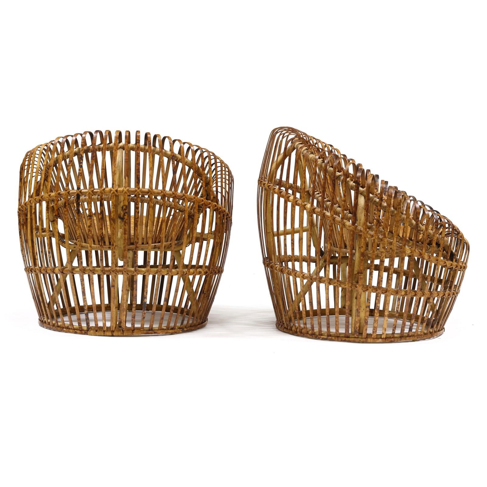 Franco Albini (Italian, 1905-1977), Pair of Rattan Lounge Chairs - 4