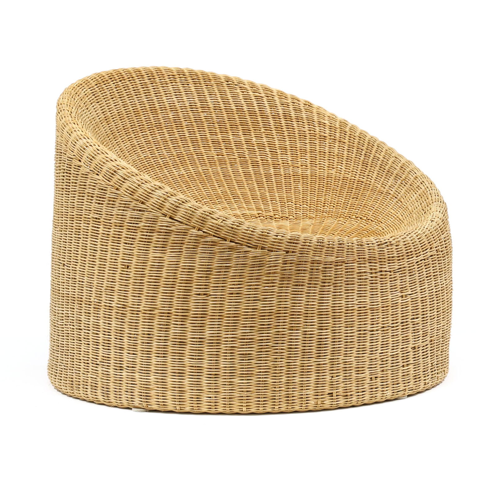 Eero Aarnio (Finnish, b. 1932), Elephant Boot Chair: Eero Aarnio (Finnish, b. 1932), Elephant Boot Chair designed 1961 by Stendig, bamboo frame with woven cane cover, unmarked. 26 x 31 x 30 in. Additional high-resolution photos are available at