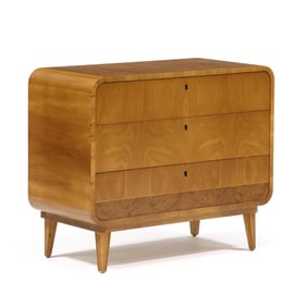 Swedish Art Deco Diminutive Elm Chest of Drawers