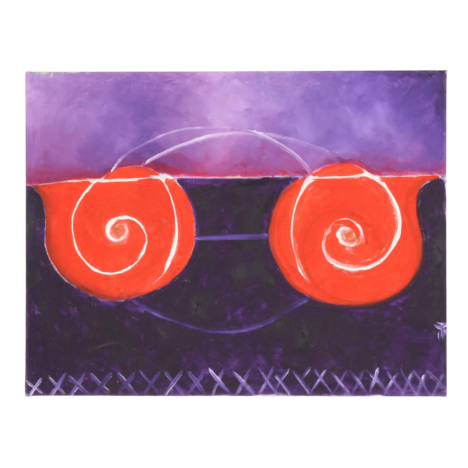 Mae Alice Engron (American, 1933-2007), Untitled: Mae Alice Engron (American, 1933-2007), Untitled oil on canvas, signed at lower right, unframed. 27 3/4 x 35 3/4 in. Mae Engron was a Black expressionist artist born in Indianapolis. After