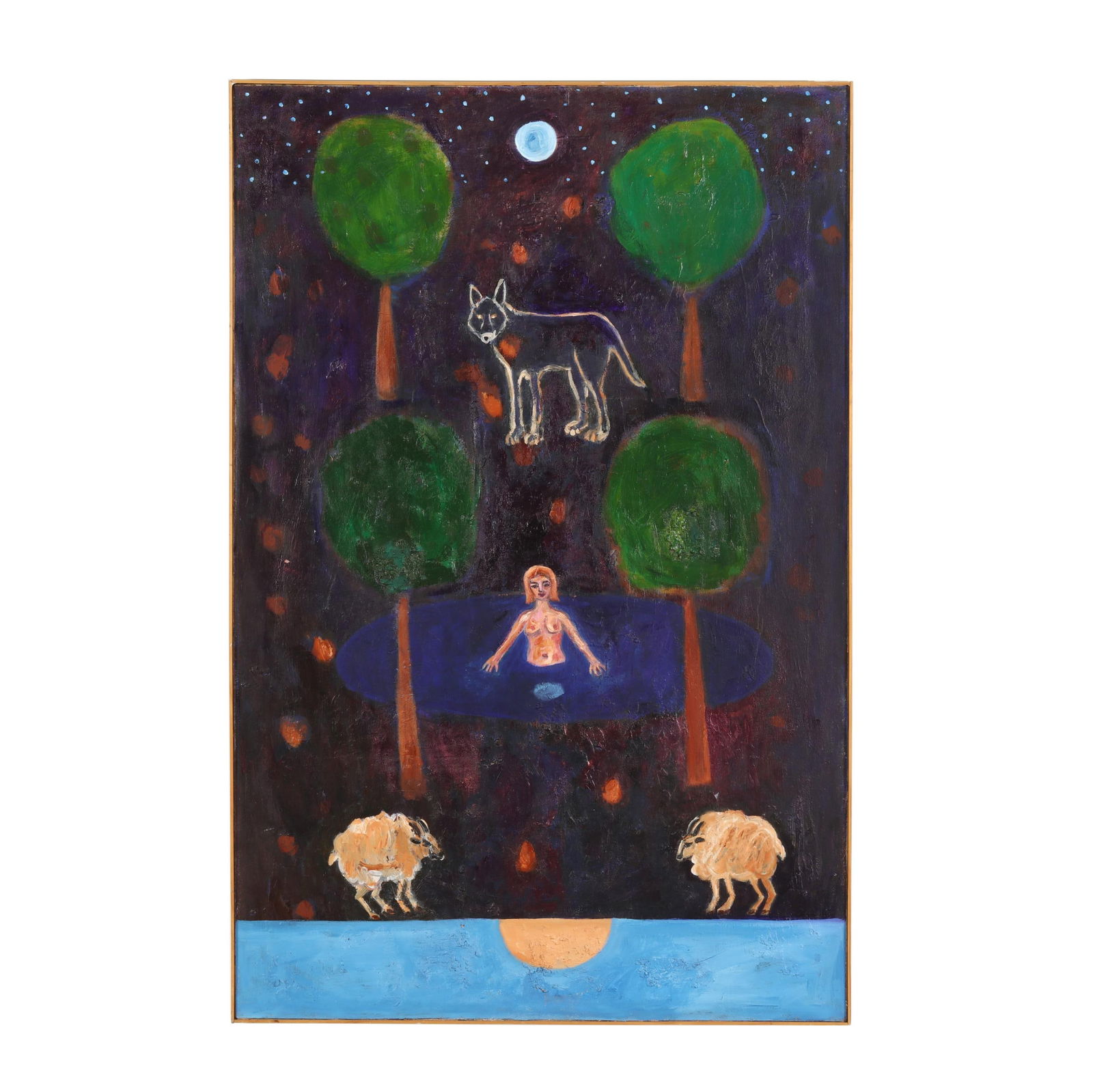 Ashley Gruber (American), The Triumph of the Meek: Ashley Gruber (American), The Triumph of the Meek acrylic and oil on canvas, signed, framed. Frame dimensions 64 1/2 x 42 1/2 in. Additional high-resolution photos are available at