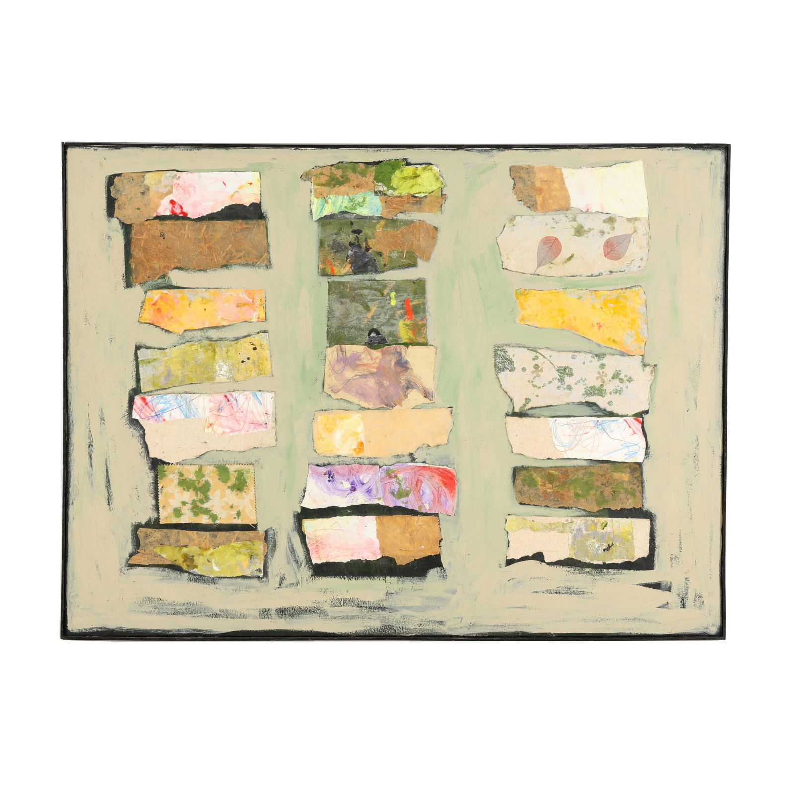 Ashley Gruber (American), Hymn for Flora: Ashley Gruber (American), Hymn for Flora mixed media on canvas, signed, framed. Frame dimensions 45 1/4 x 60 1/2 in. Additional high-resolution photos are available at www.lelandlittle.com