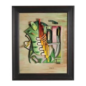 Victor Goldsmith (American, b. 1945), Abstract Wood Relief Wall Sculpture