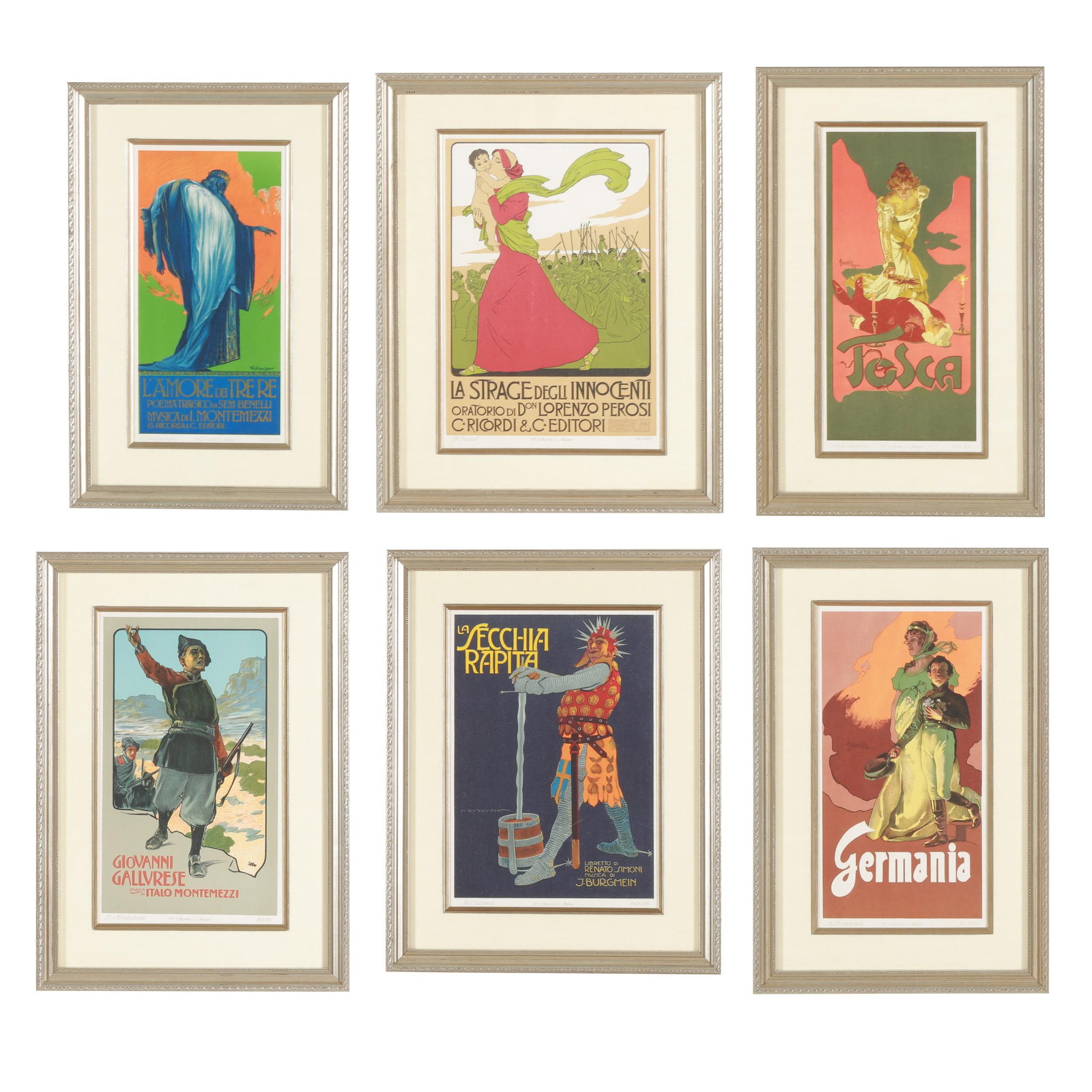 Six Framed Lithographic Plates from the Ricordi Portfolio (1 of 15)