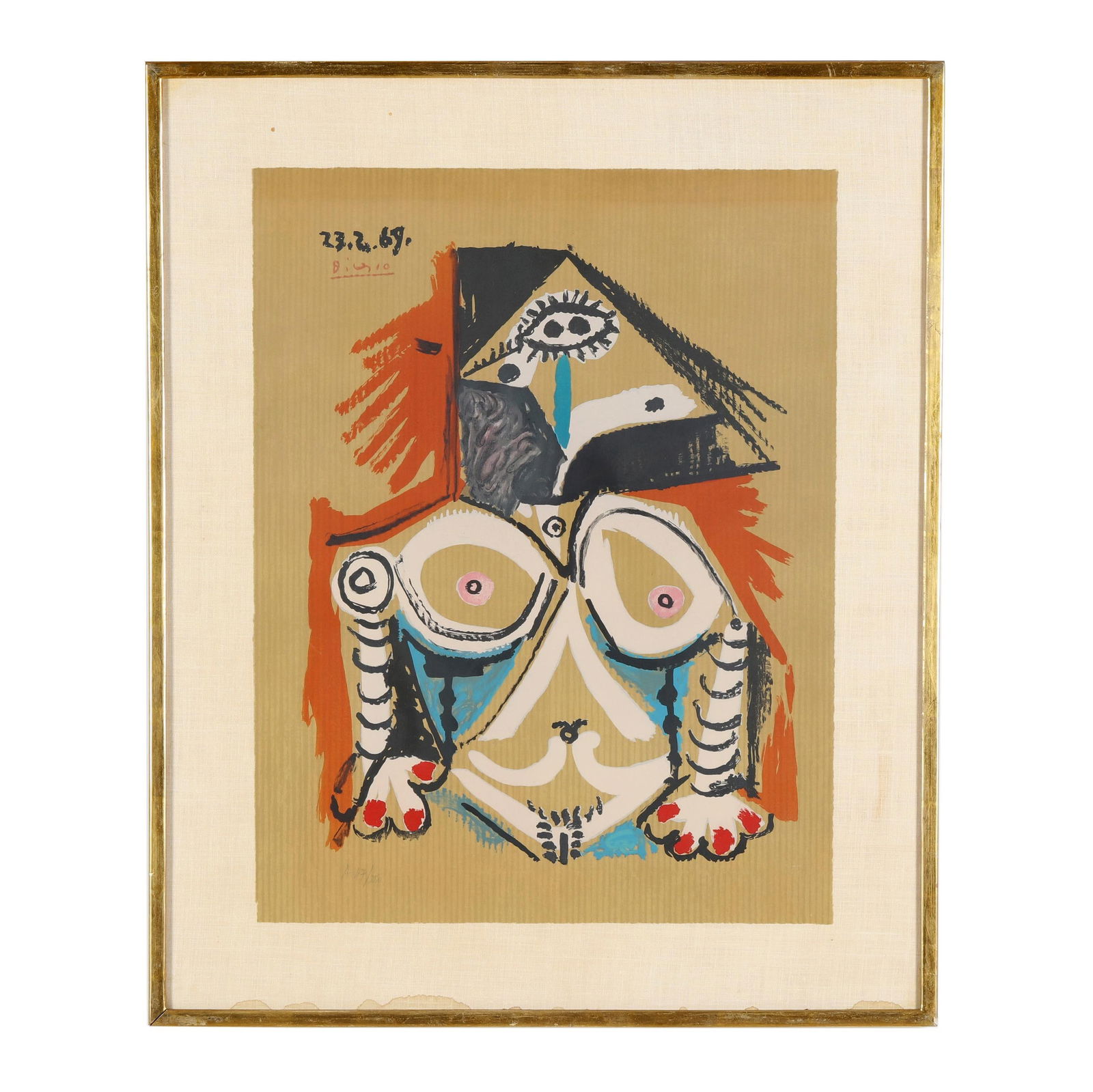 after Pablo Picasso (Spanish, 1881-1973), Les Portraits Imaginaire (Imaginary Portraits), 27.2.69: after Pablo Picasso (Spanish, 1881-1973), Les Portraits Imaginaire (Imaginary Portraits), 27.2.69lithograph in colors, 1969, on wove paper, numbered "A 47/250" in pencil, from the American edition (th