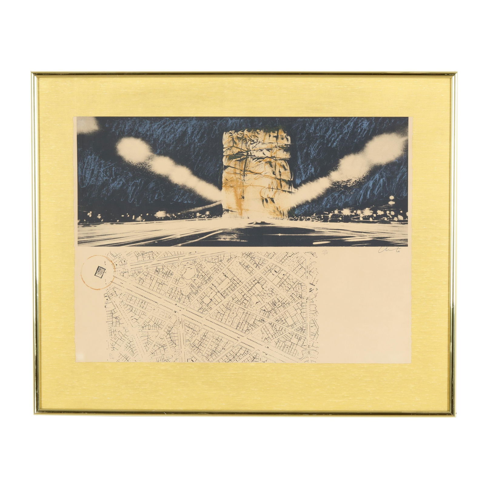 Christo (1935-2020) and Jeanne-Claude (1935-2009), Project for the Arch de Triomphe, Paris, 1970: Christo (1935-2020) and Jeanne-Claude (1935-2009), Project for the Arch de Triomphe, Paris, 1970lithograph in colors, 1972, pencil signed and numbered 137/300, printed by Atelier Clot, Bramsen & Georg