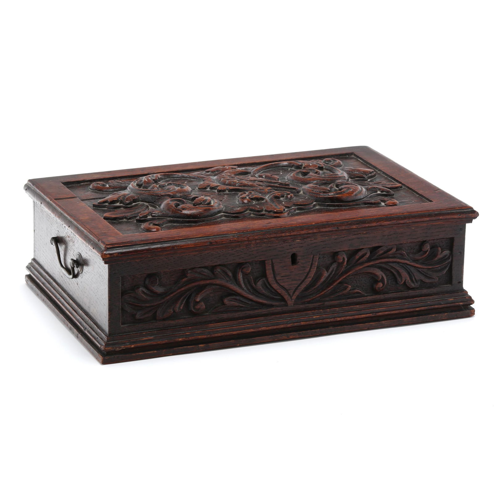 Georgian Carved Oak Bible Box (1 of 6)