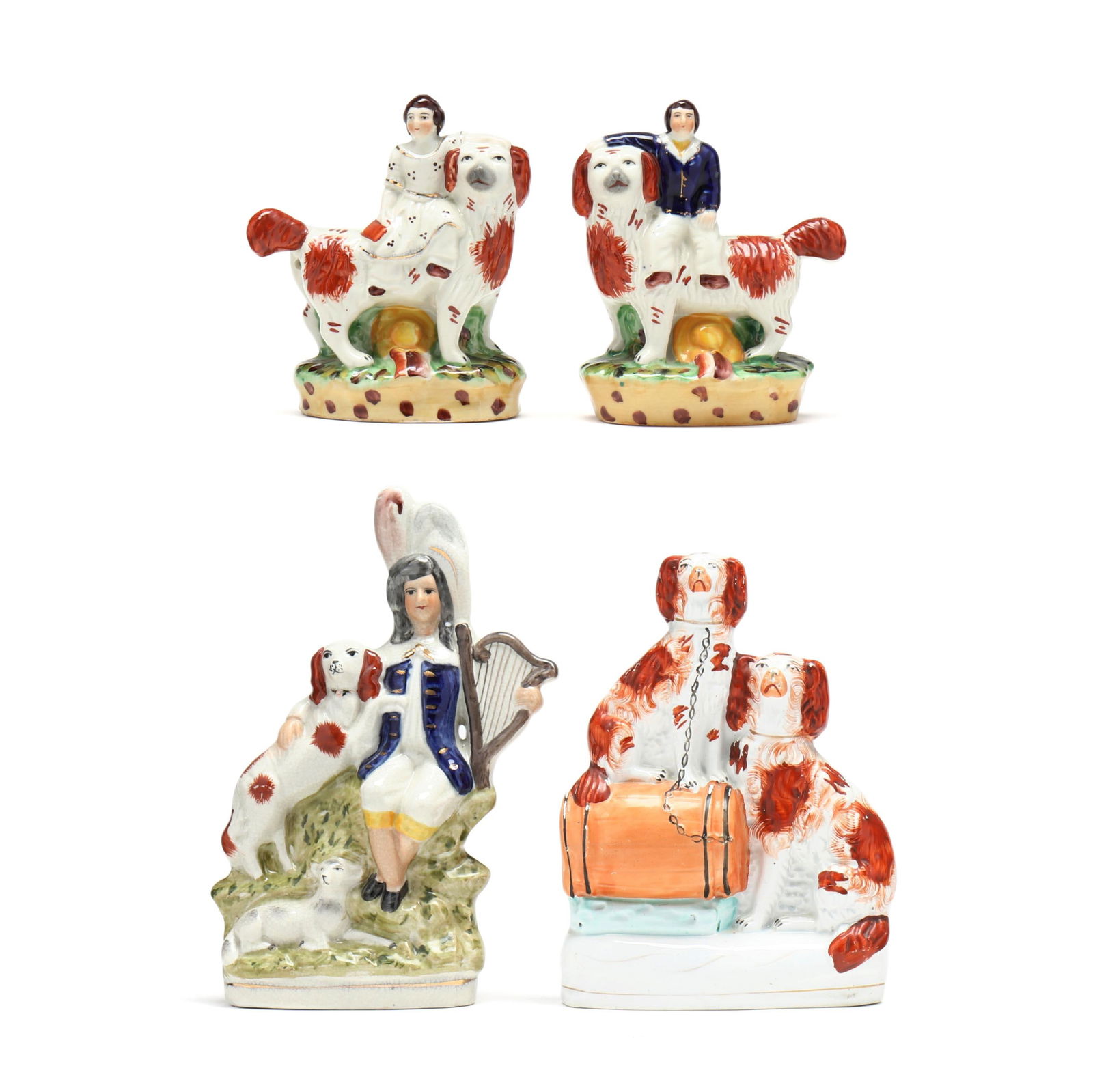 Four Staffordshire Figures with Spaniels (1 of 20)