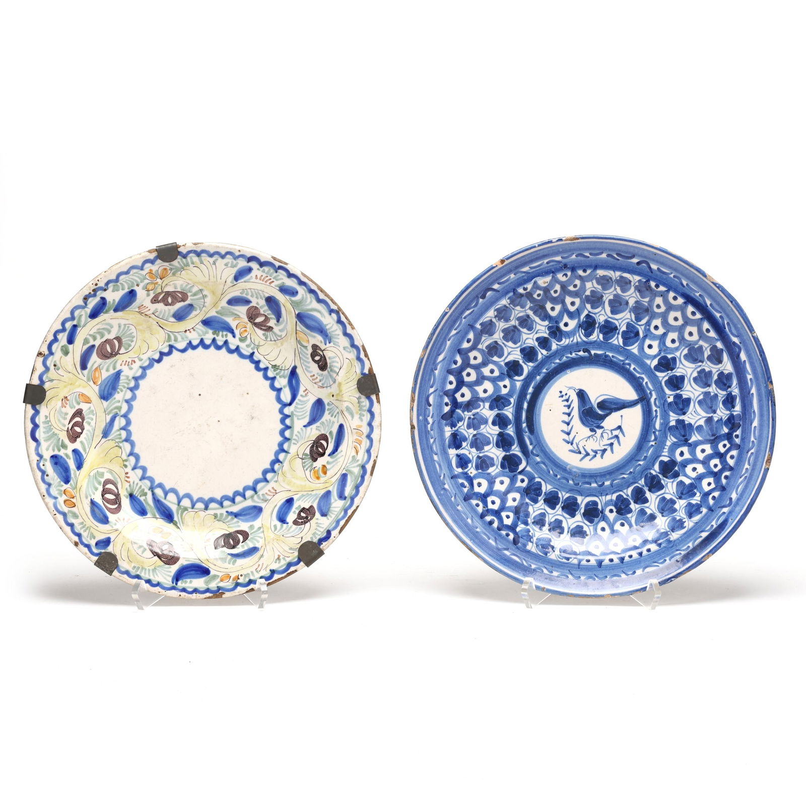 Two Antique Continental Faience Plates (1 of 6)