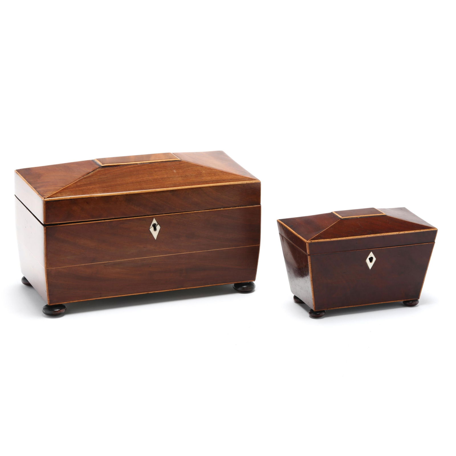 Two William IV Inlaid Mahogany Tea Caddies (1 of 8)
