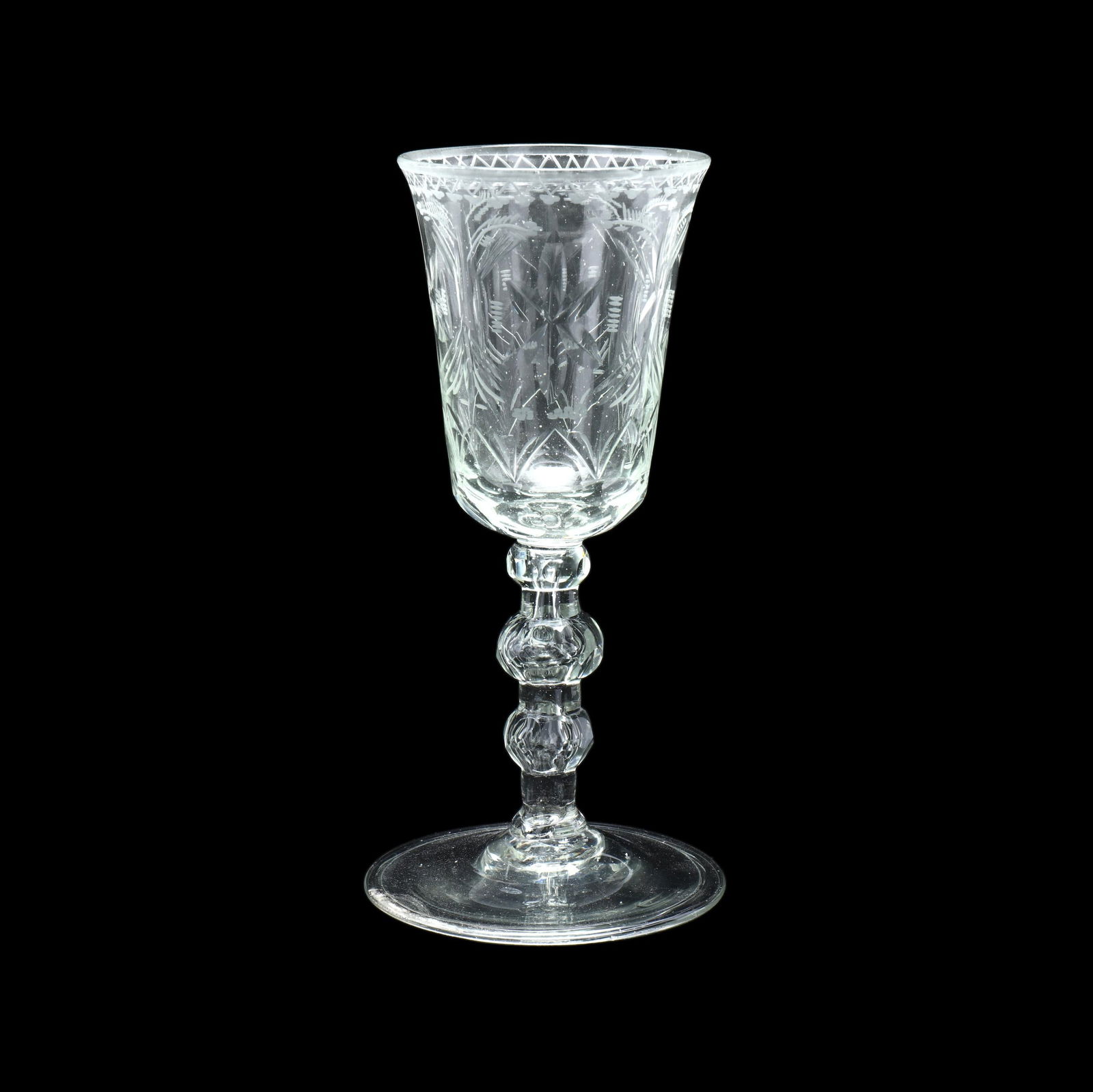 Antique European Cut and Engraved Glass Chalice (1 of 4)