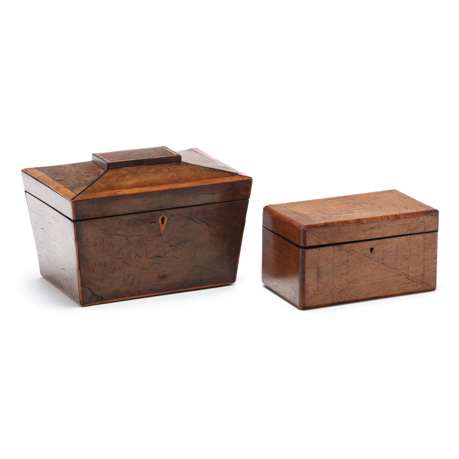 Two 19th-Century English Inlaid Tea Caddies (1 of 6)