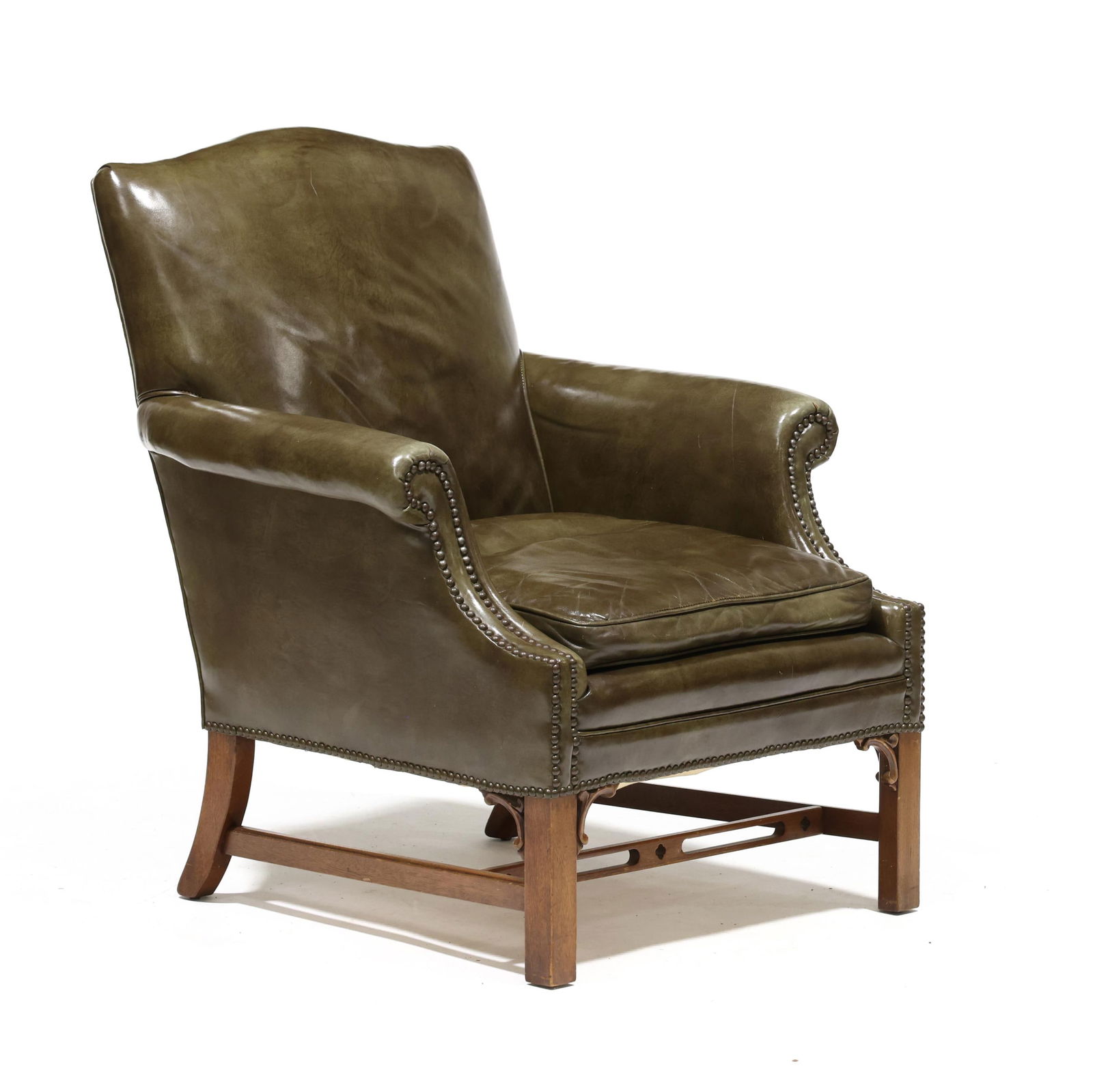 Chippendale Style Leather Upholstered Club Chair (1 of 9)