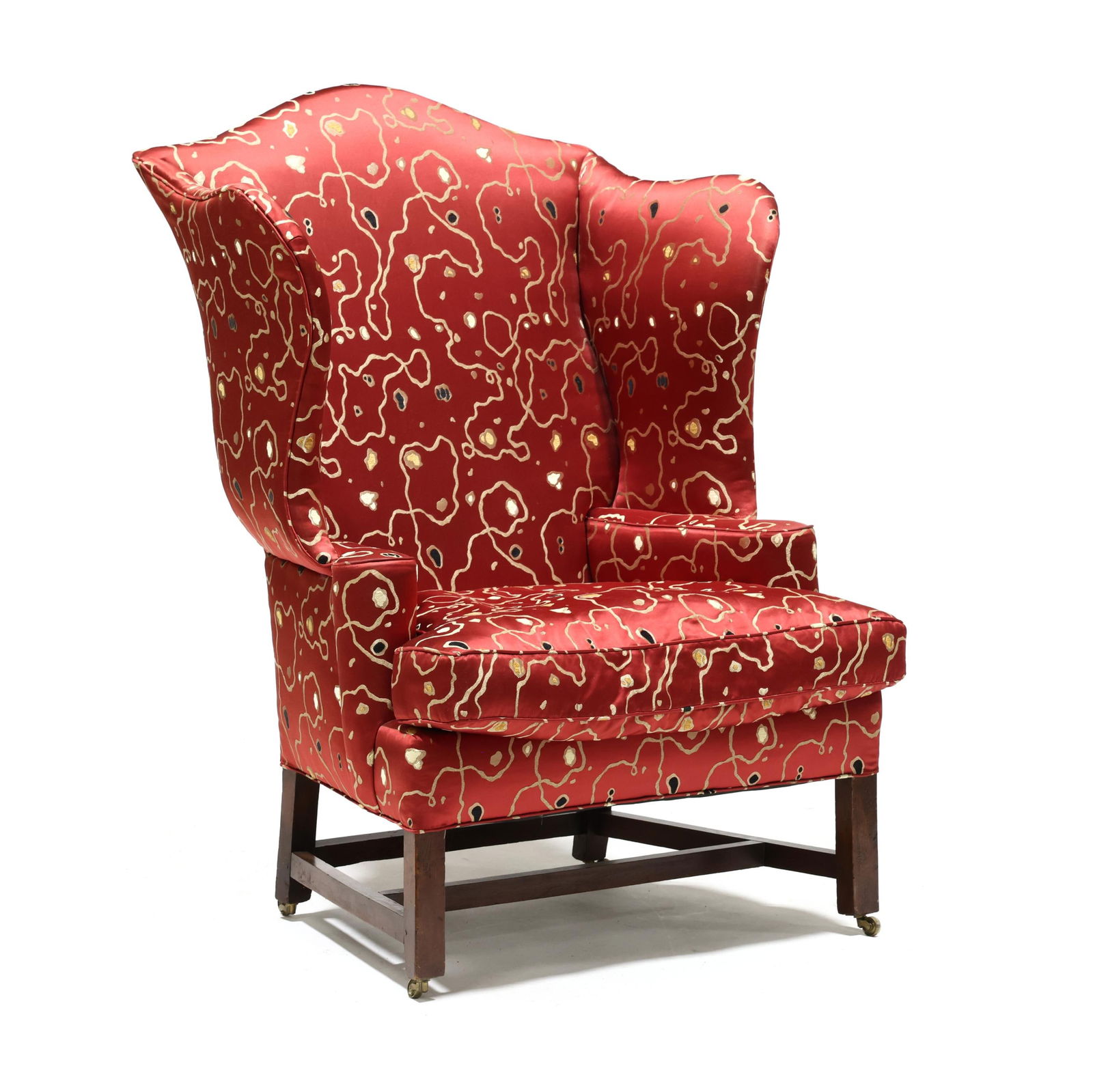 Chippendale Upholstered Mahogany Easy Chair (1 of 7)
