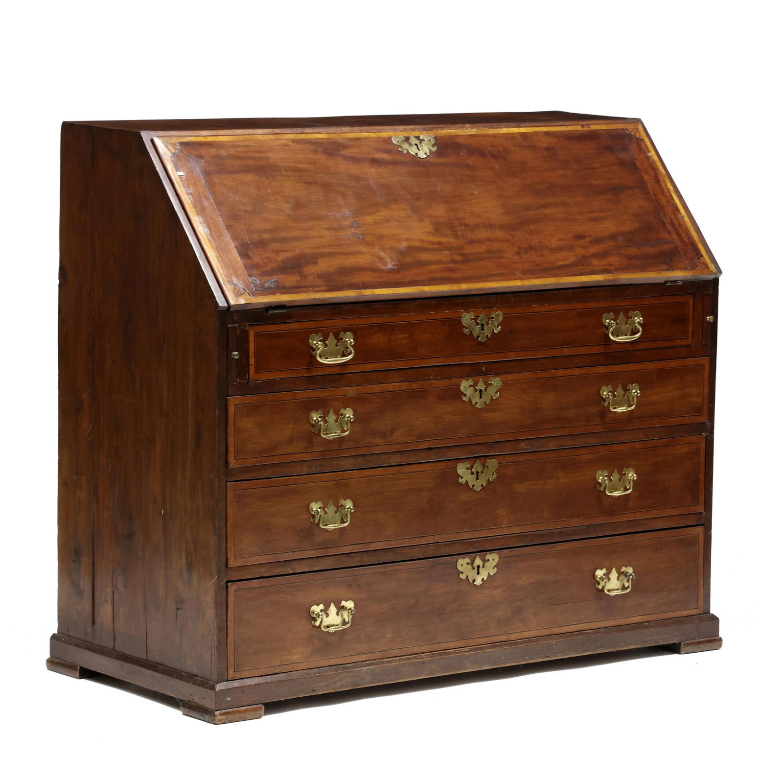 English Late Chippendale Inlaid Mahogany Slant Front Desk (1 of 16)