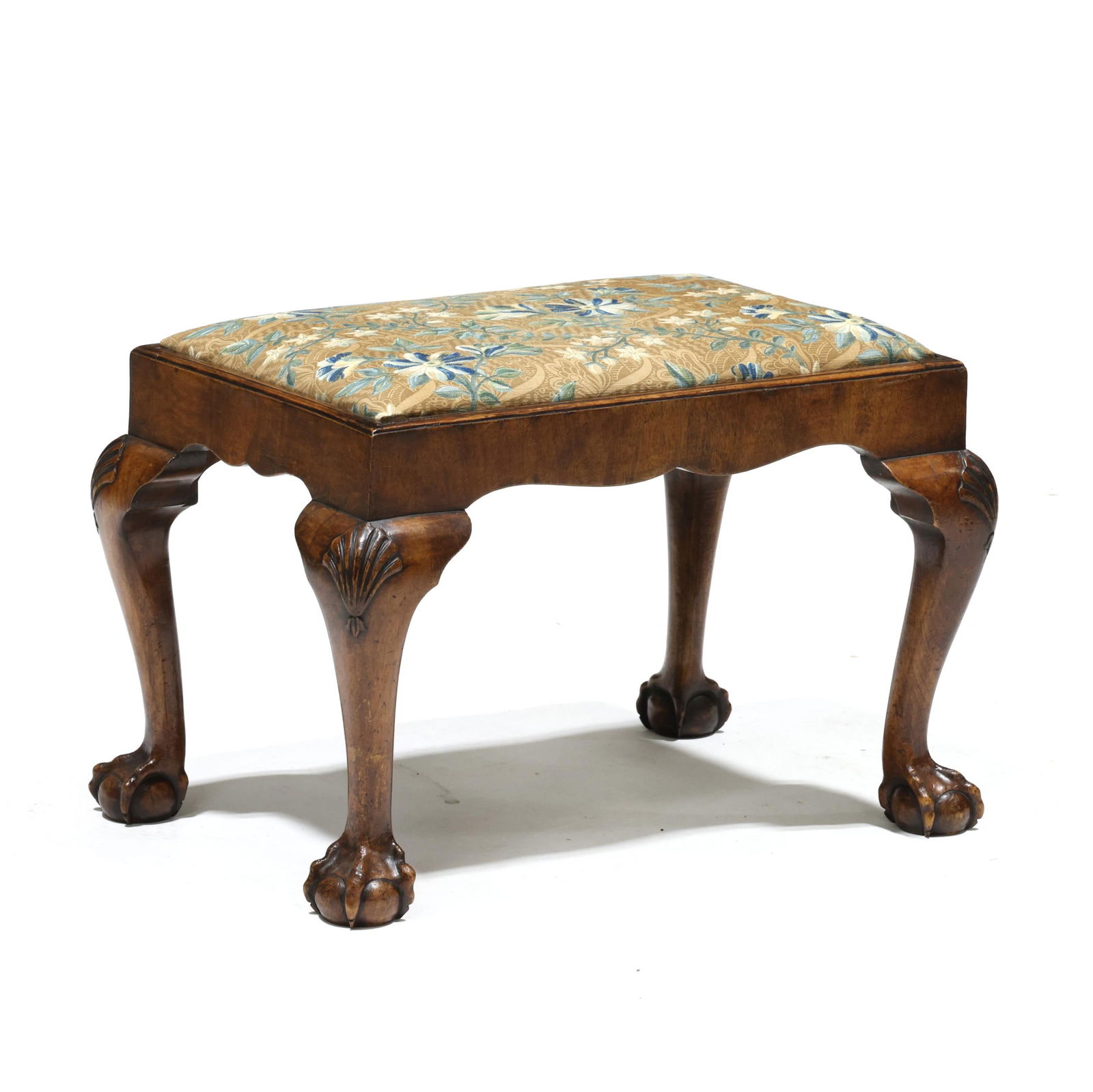 Chippendale Style Carved Mahogany Stool (1 of 5)
