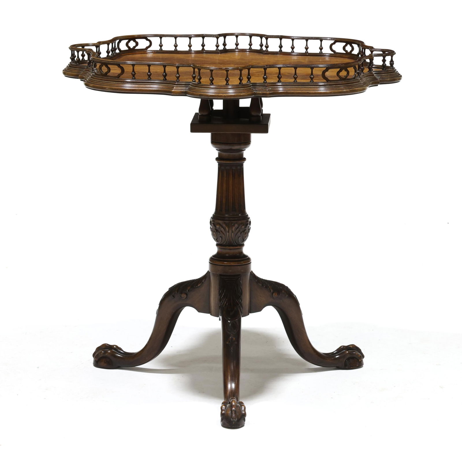 Chippendale Style Mahogany Rotating Tea Table (1 of 5)