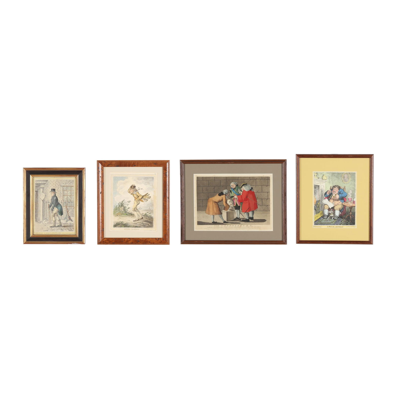 Four Antique English Satirical Engravings (1 of 14)